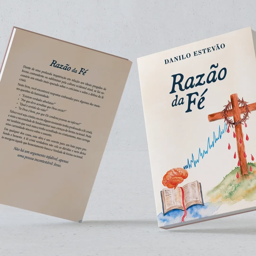 Razão da Fé — capa e contracapa com a sinopse do livro